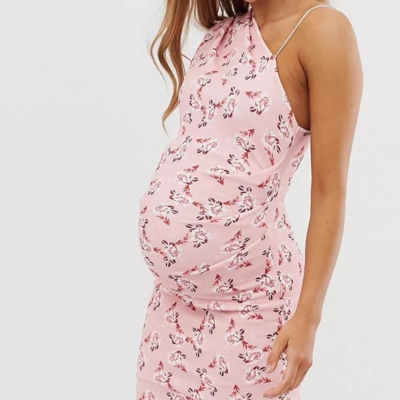 EUC ASOS Design Maternity One Shoulder Floral Midi Dress - Picture 2 of 14